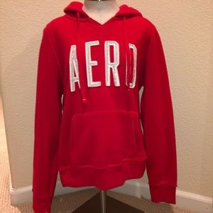 Aéropostale Red Bedazzled Logo Hoodie